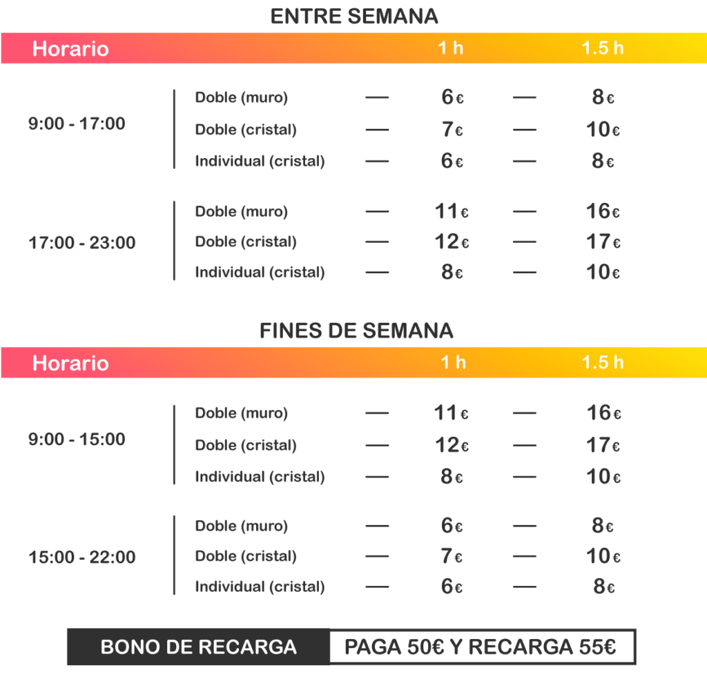 PRECIOS ALQUILER PISTAS CLUB DE PÁDEL SOLANA EN TORREJÓN